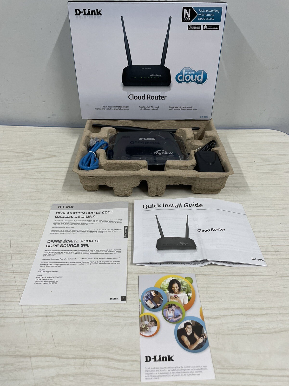 Open Box D-link N300 Wi-fi Wireless Router DIR-605L 300 Mbps Open Box