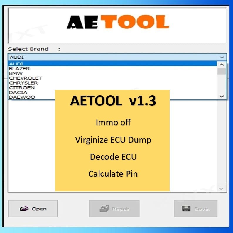 Ecu Decoding Immo Tool AETool v1.3 Turn Off Immo Functions