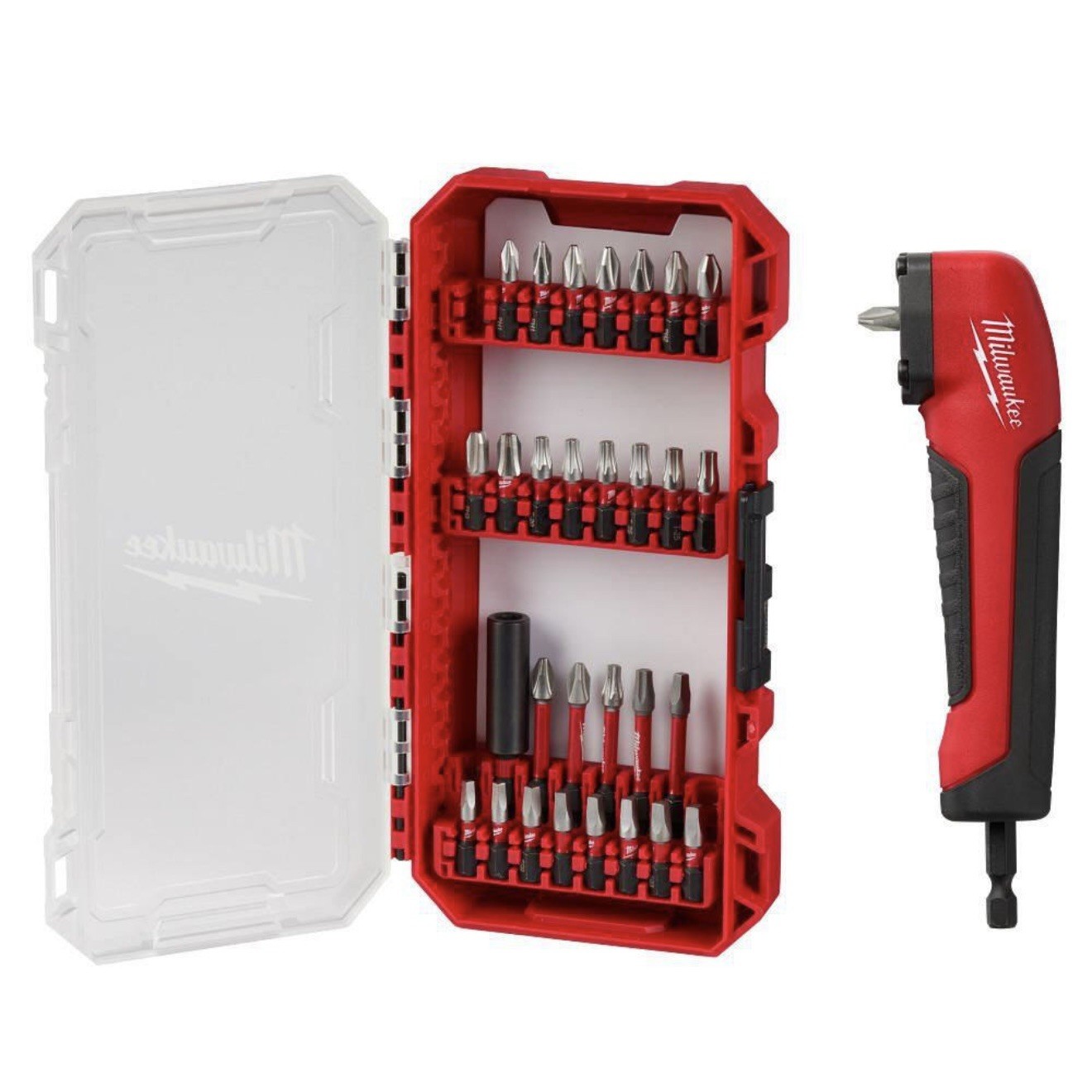 NEW Milwaukee 30 Pc. Impact Driver Bit Set w/ Right Angle Adapter - 48-32-5158