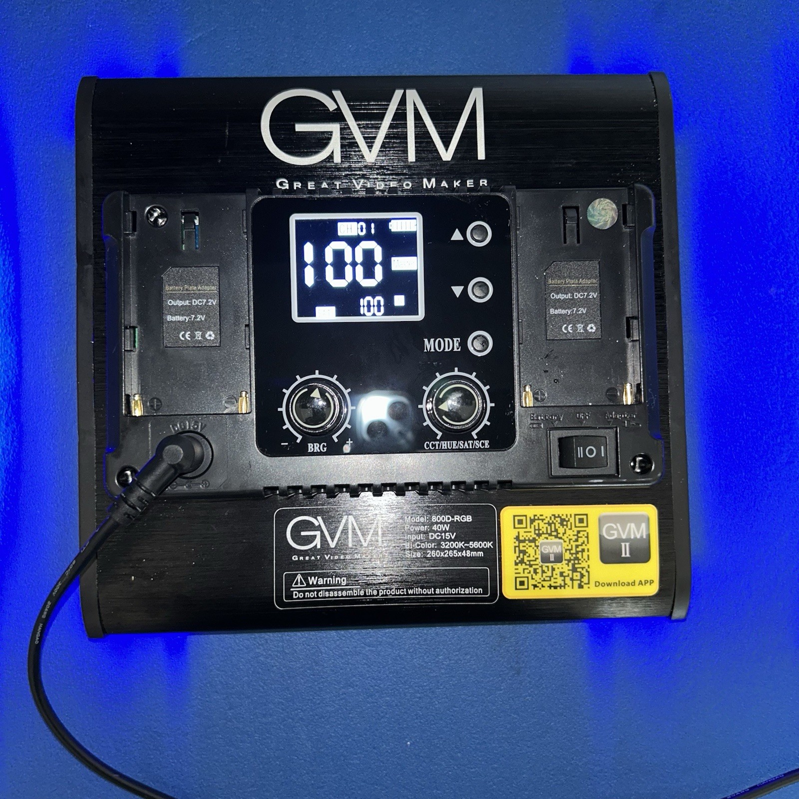 Great Video Maker GVM LED Studio Light Panel Model 800D-RGB Head Unit W/ Cord !!