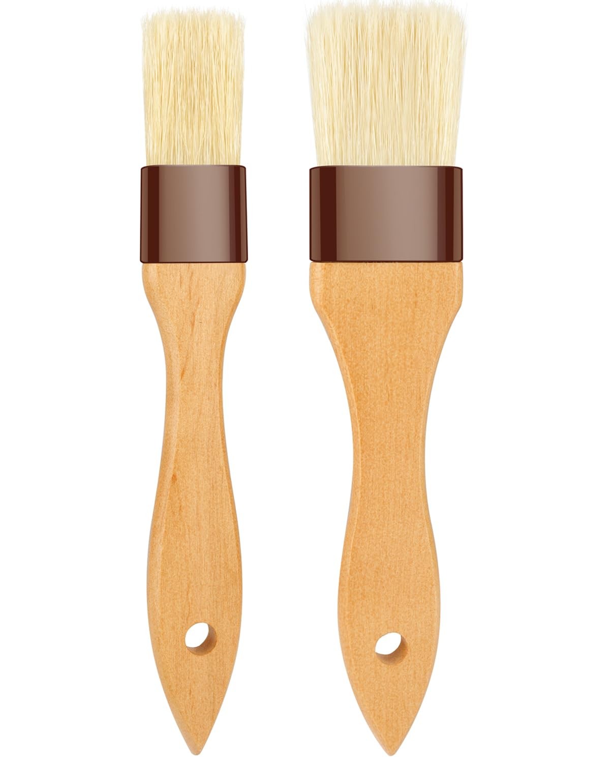 Pastry Brush-Basting Brush for Cooking,2 Pc Boar 1.5" & 1", burlywood