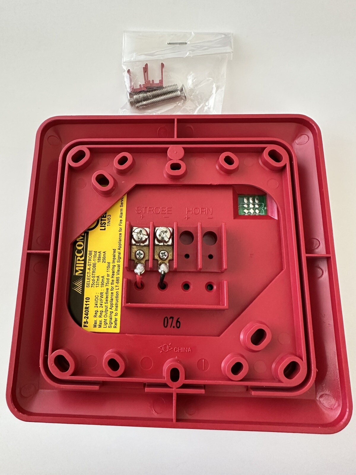 NEW IN BOX: Mircom Wall Mount Strobe FS-240R110 (red)