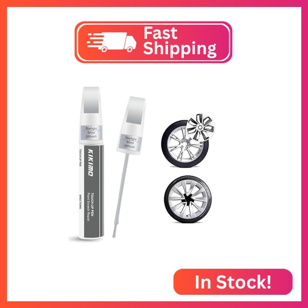 KIKIMO Starlight Silver Rim Touch Up Paint for Tesla Model 3 19'' Sport Wheel/Mo