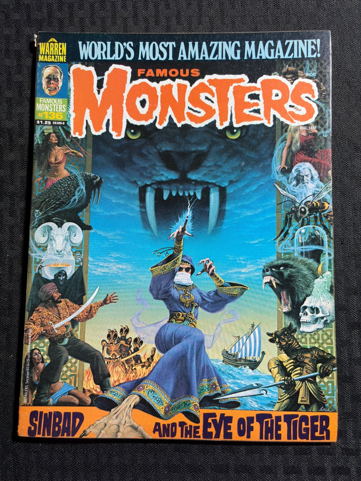 1977 FAMOUS MONSTERS Magazine #136 FN 6.0 SInbad the Tiger's Eye / Frankenstein
