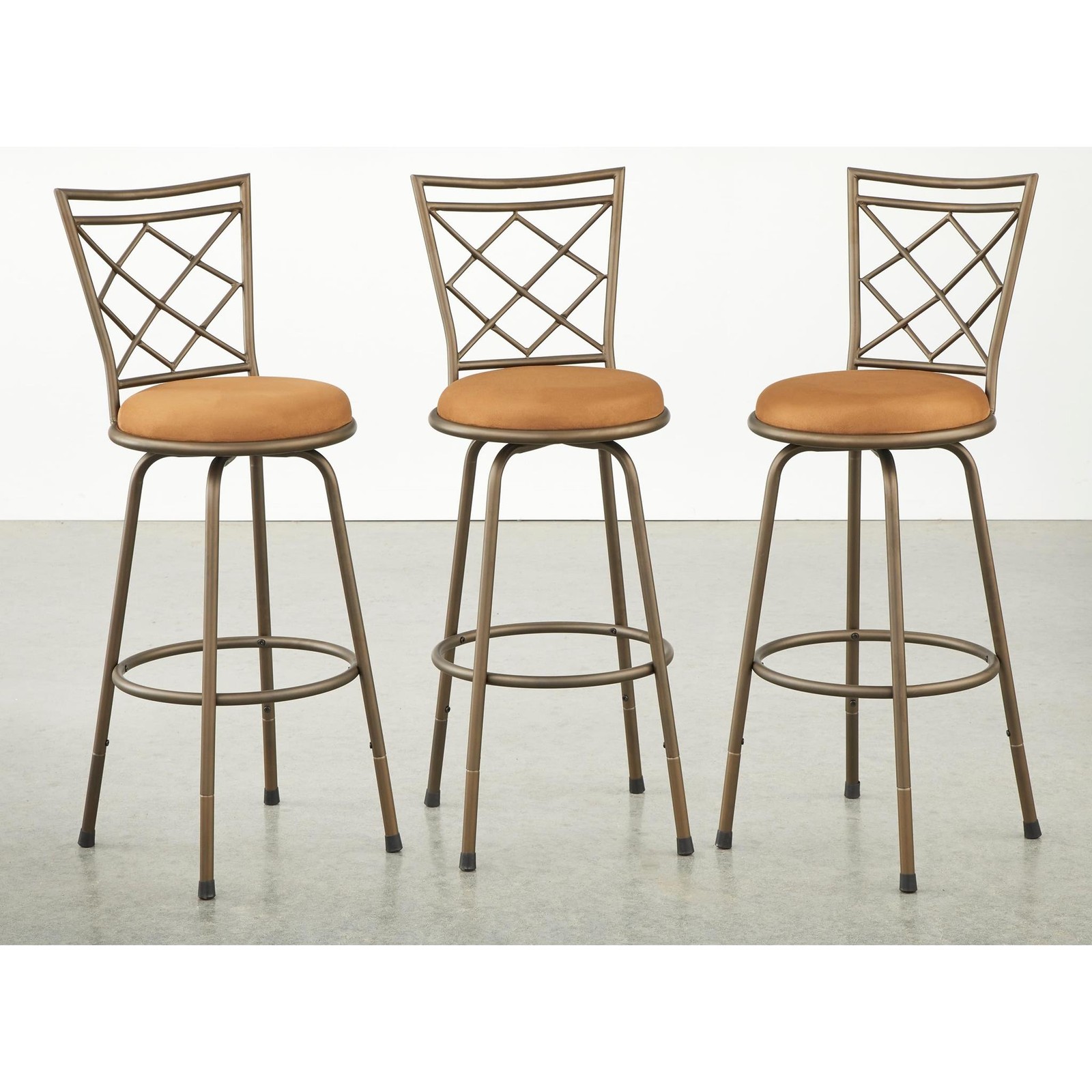 Simple Living Alyssa Adjustable Height Swivel Stools (Set of 3) Brown N/A Microf