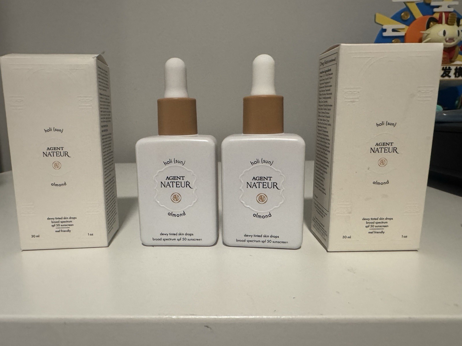 (2) Agent Nateur New in Box Dewy Skin Drops SPF 50 Sunscreen in Almond Look!!!