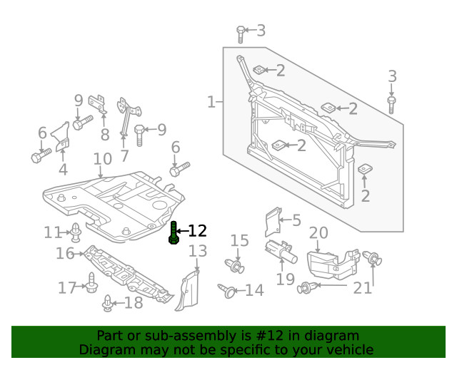 Genuine Mazda Radiator Support Splash Shield Bolt 9072-00-620