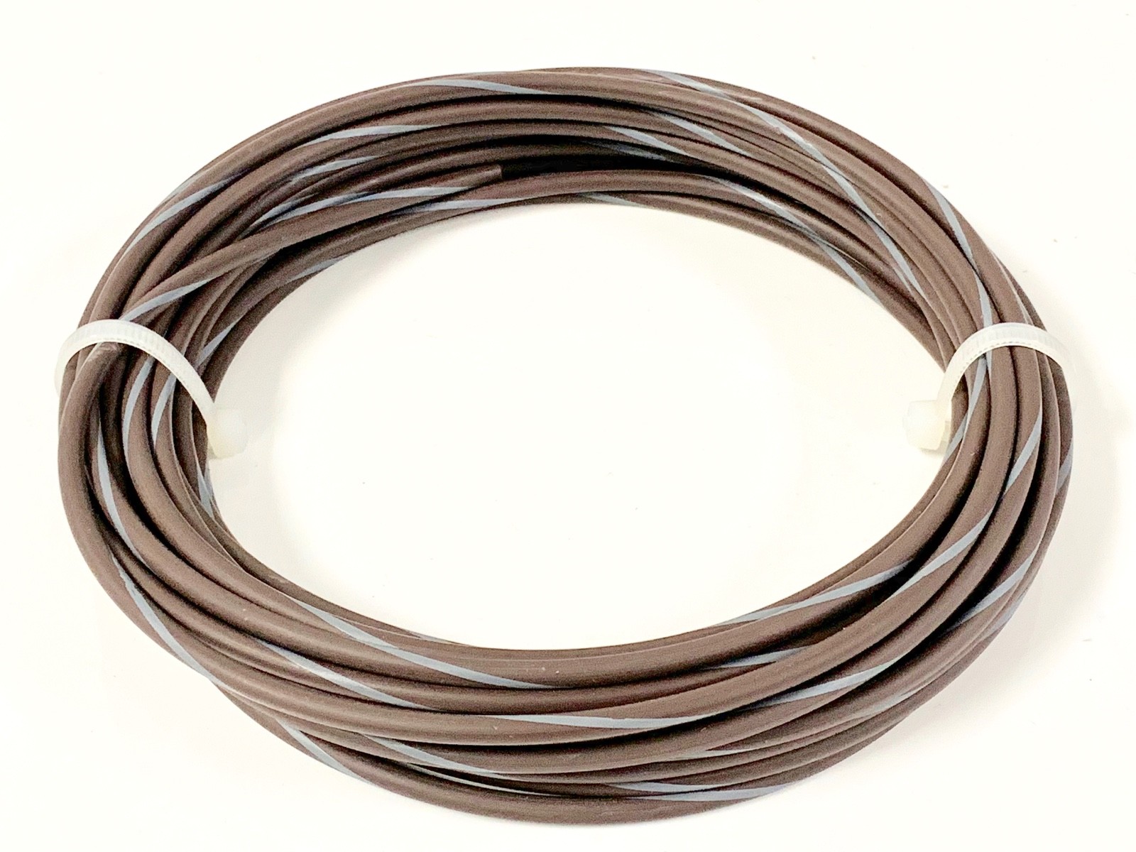 AUTOMOTIVE WIRE 12 GAUGE HIGH TEMP GXL COPPER WIRE BROWN W GRAY STRIPE 25' U.S.A