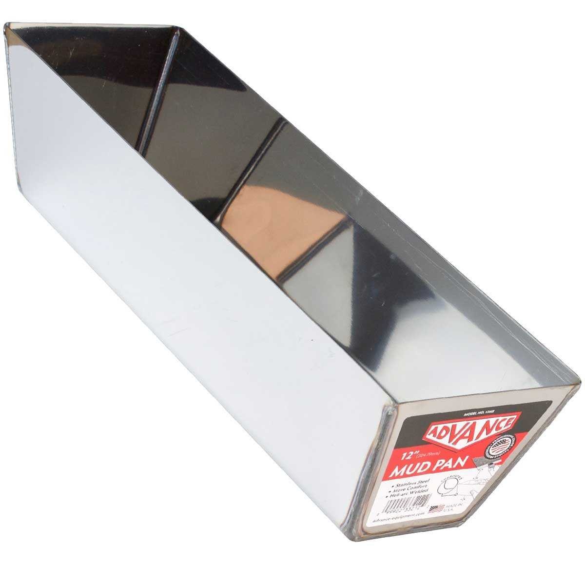 Advance Equipment 12" Heli-Arc Welded Stainless Mud Pan Rounded Bottom