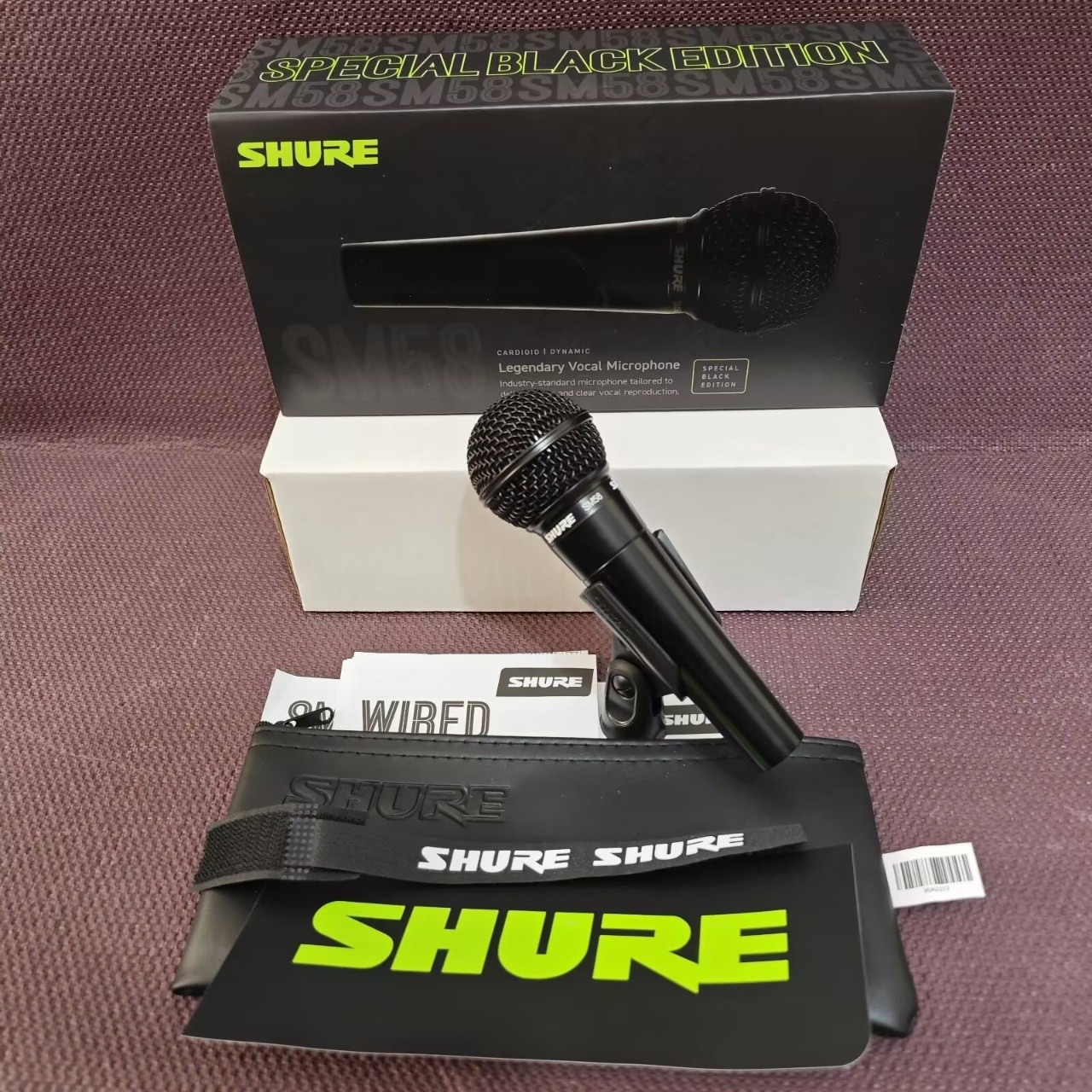 Shure SM58 Special Black Edition Cardioid Dynamic Vocal DJ Band Wired Microphone