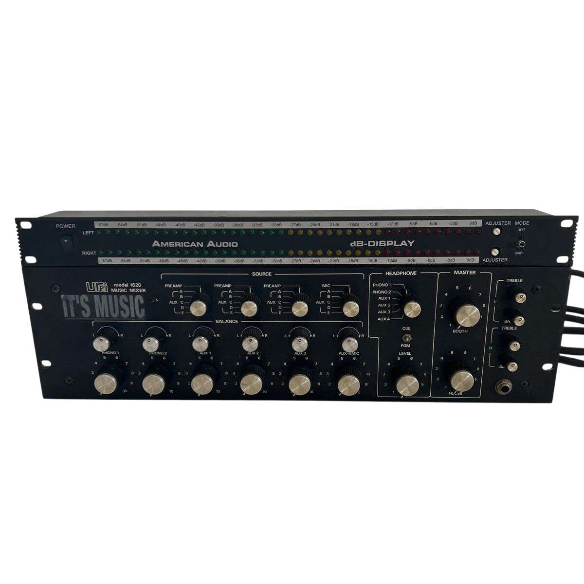 UREI 1620 Rotary DJ Mixer w/ American Audio db Display Tested Vintage #004
