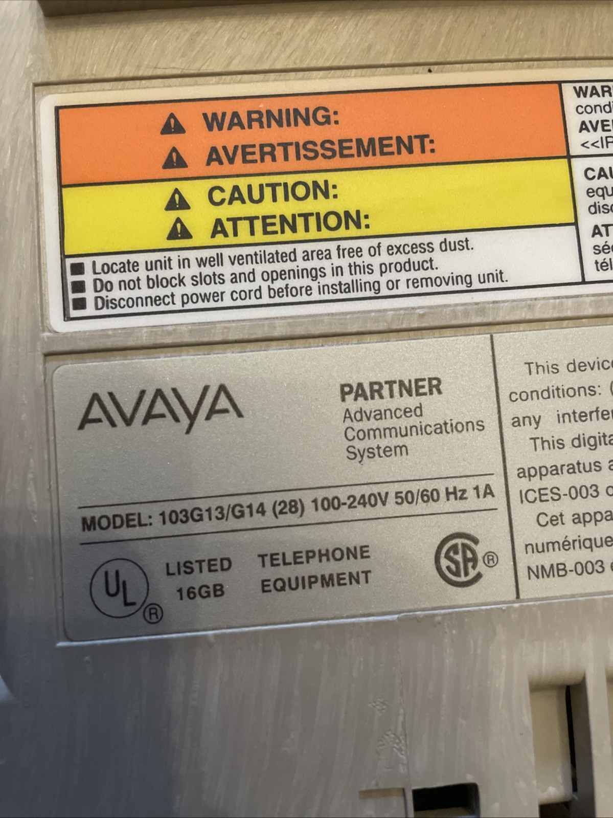 Avaya Lucent Partner 308 ACS Processor R6.0.3 C01