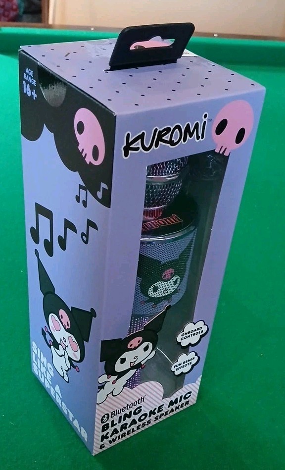 Kuromi Bluetooth Bling Karaoke Microphone Wireless Speaker Purple Rechargeable