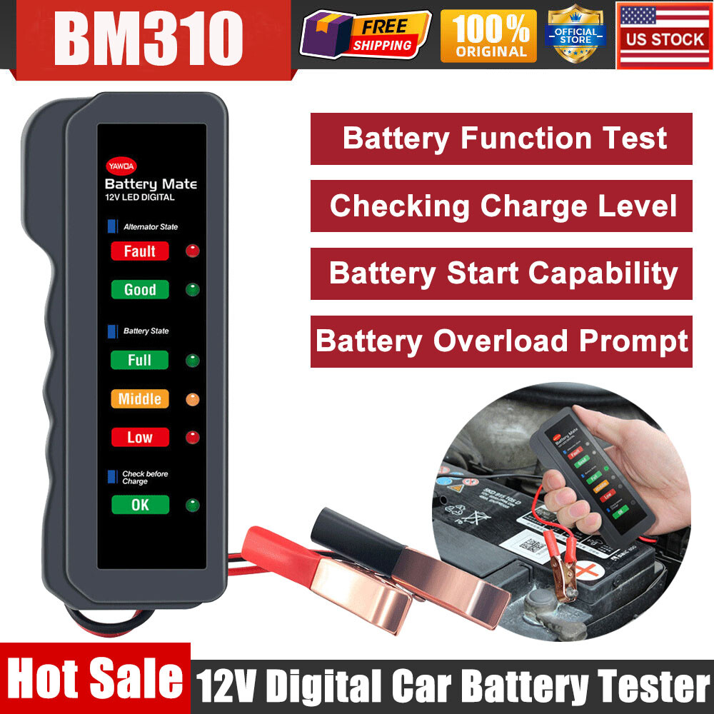 BM310 12V Battery Load Tester Digital Battery LED Analyzer Car Diagnostic Tool