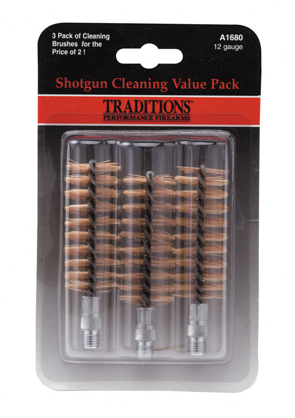Traditions 12 Gauge Shotgun Bronze Bristle Brush Value Pack of 3  # A1680  New!
