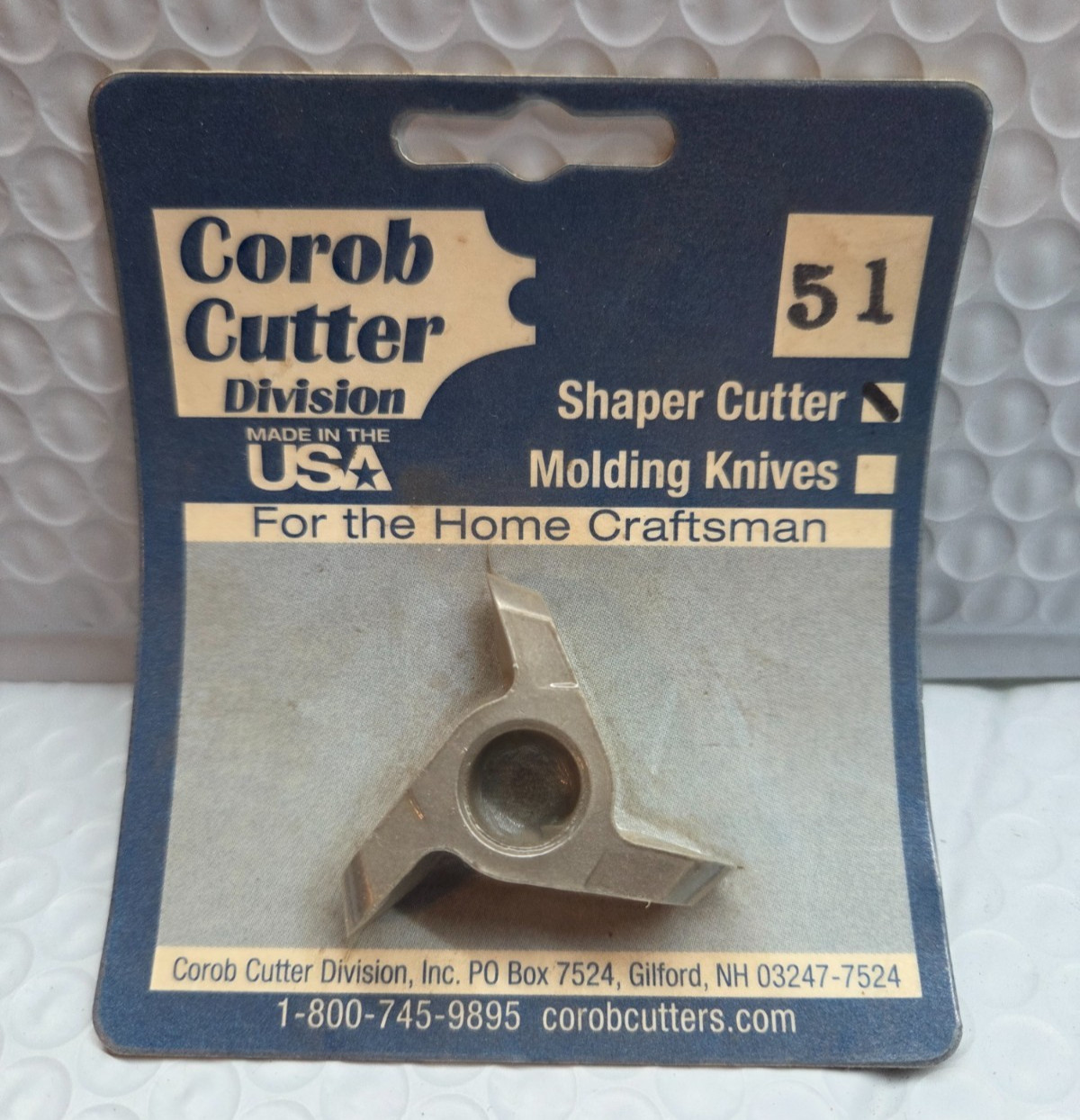 Corob Cutter #51 3/8" Flute Shaper Cutter - 1/2" Center Bore - NOS