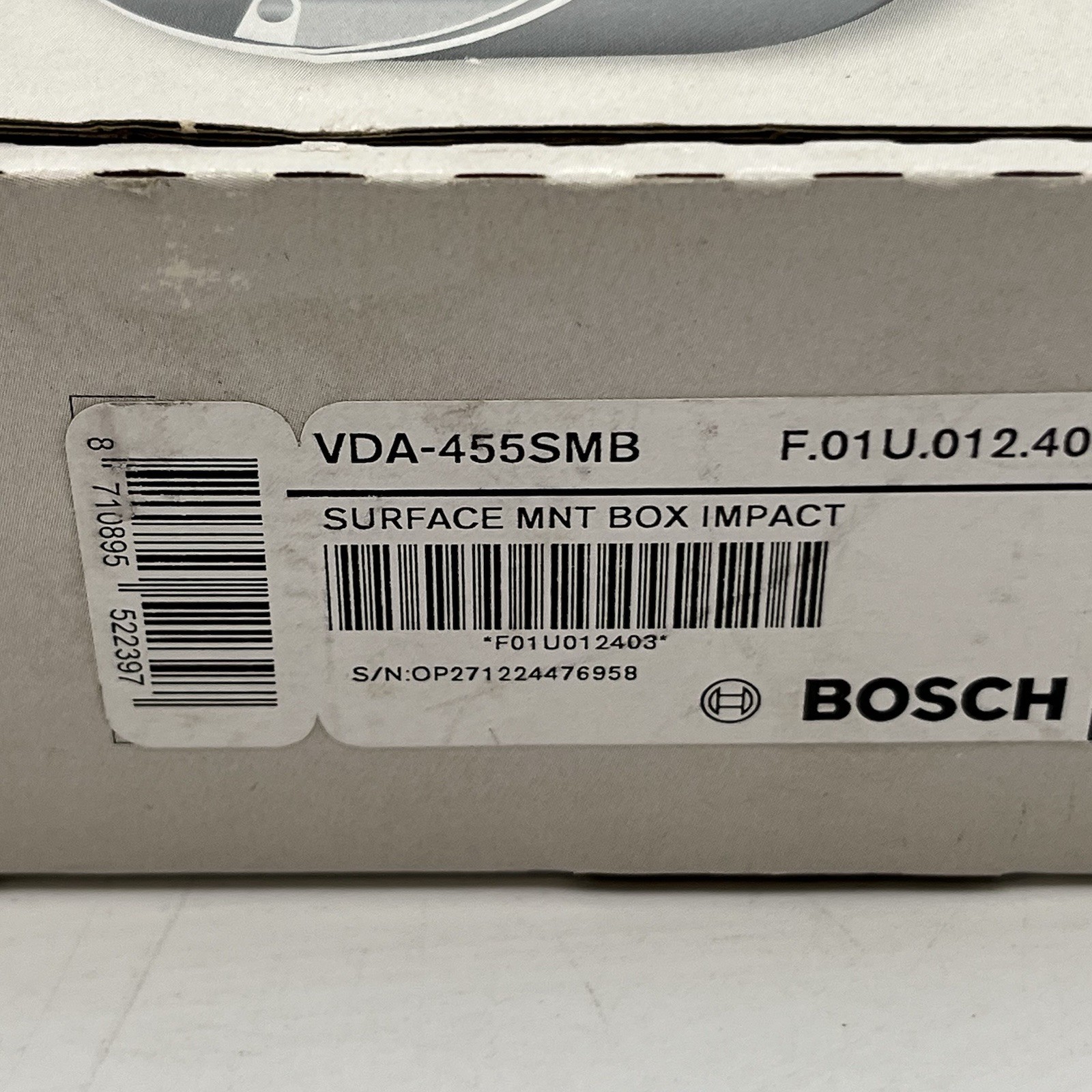 NEW!! Bosch Surface Mounting Box Impact FlexDomeXT Accessory - VDA-455SMB