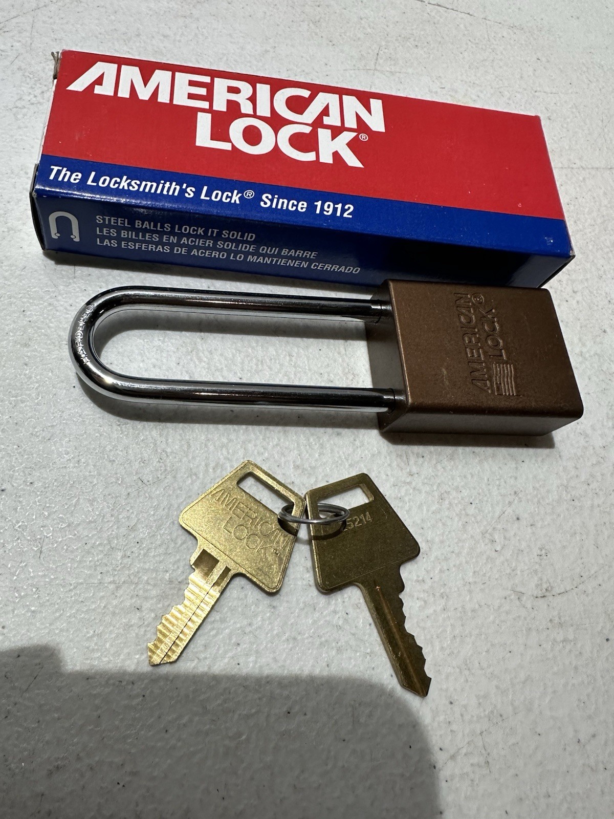 AMERICAN LOCK A1107KABRN Heavy Duty Lockout Padlock Lock 3" shank Brown