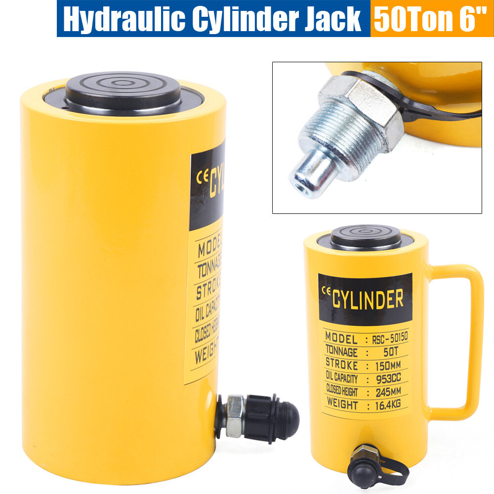 Hydraulic Cylinder Jack 50 Ton 150mm-6 inch Stroke Solid Pressure Pump Ram 953CC