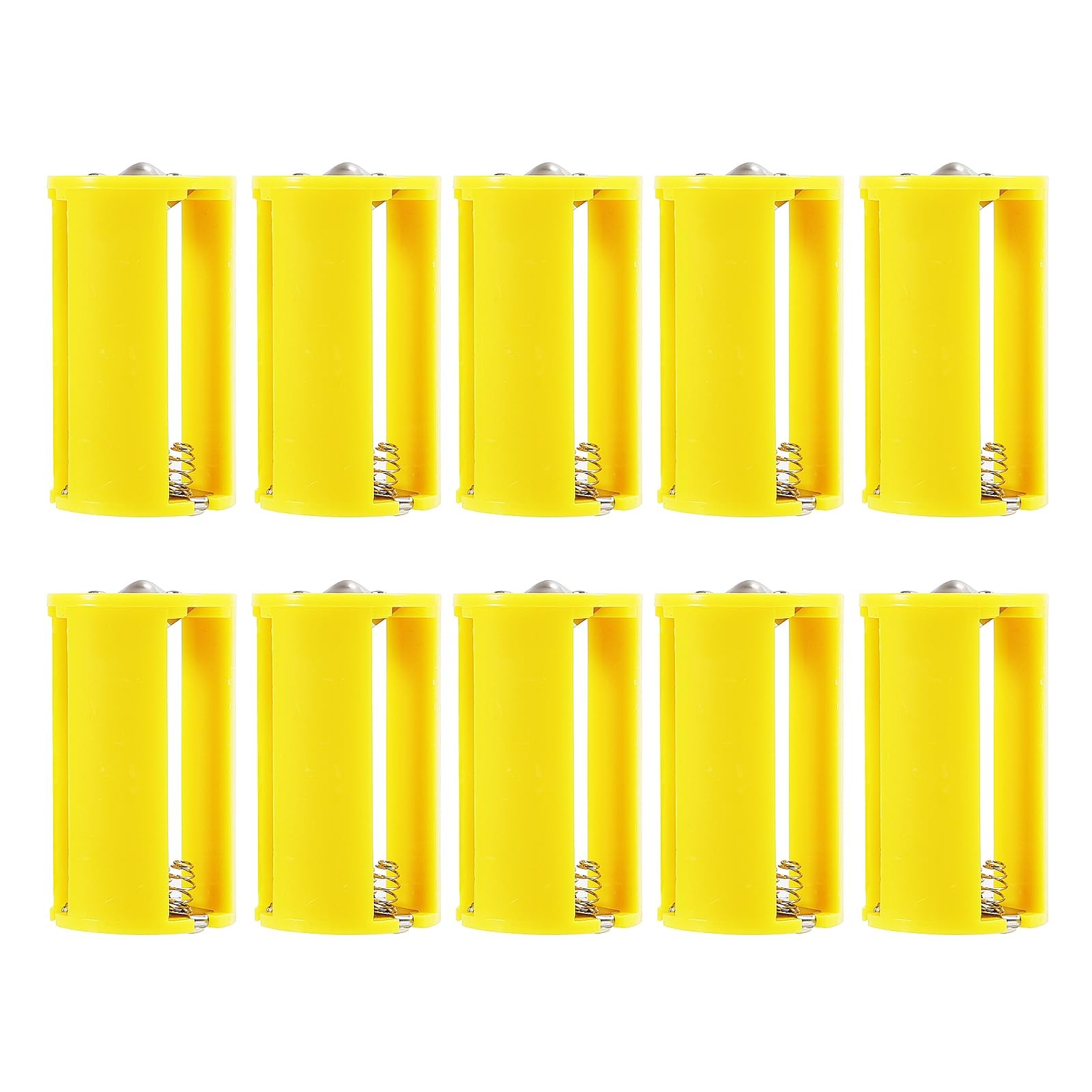 DIANN 10pcs 3 AA to D Battery Converter D Adapters Yellow-10pcs