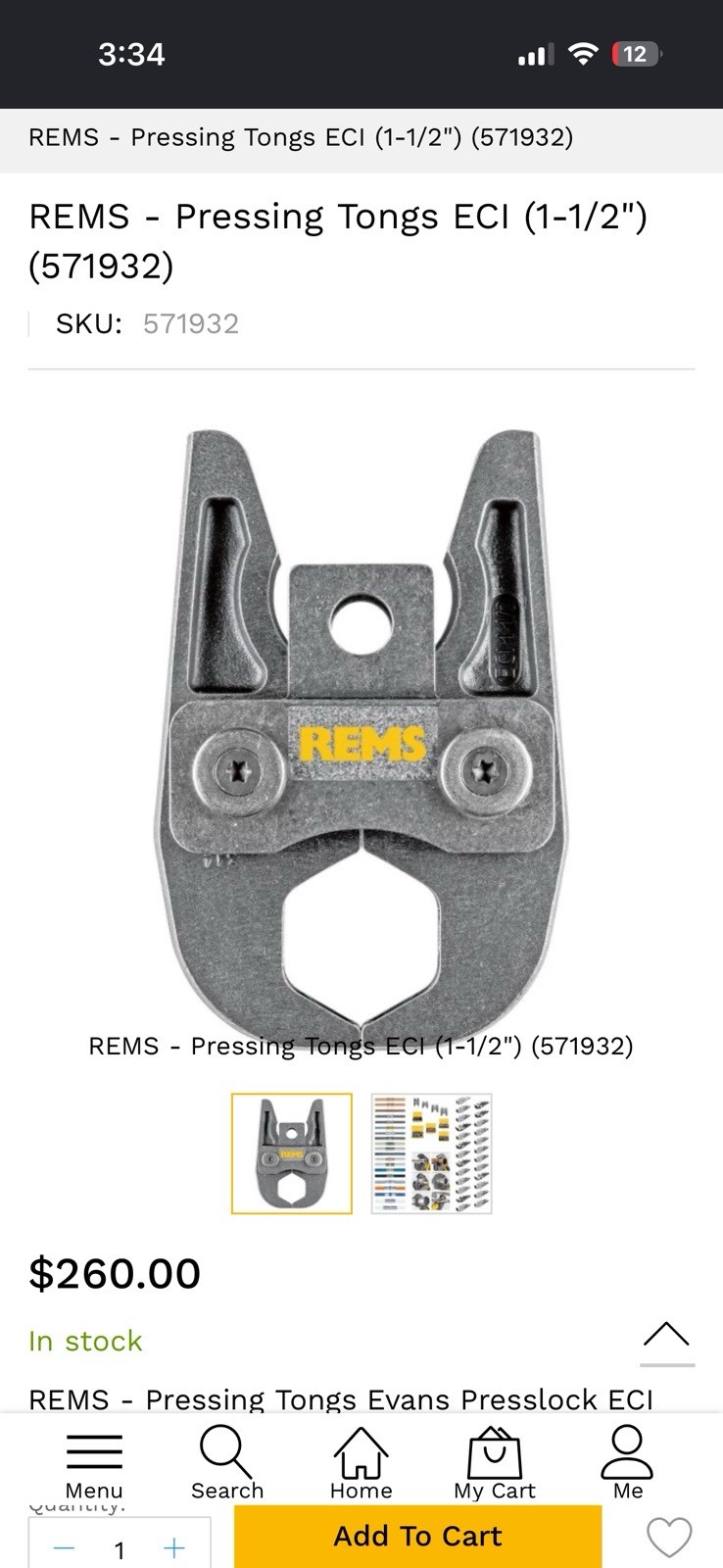 Rems Pressing Tongs 1 1/2"