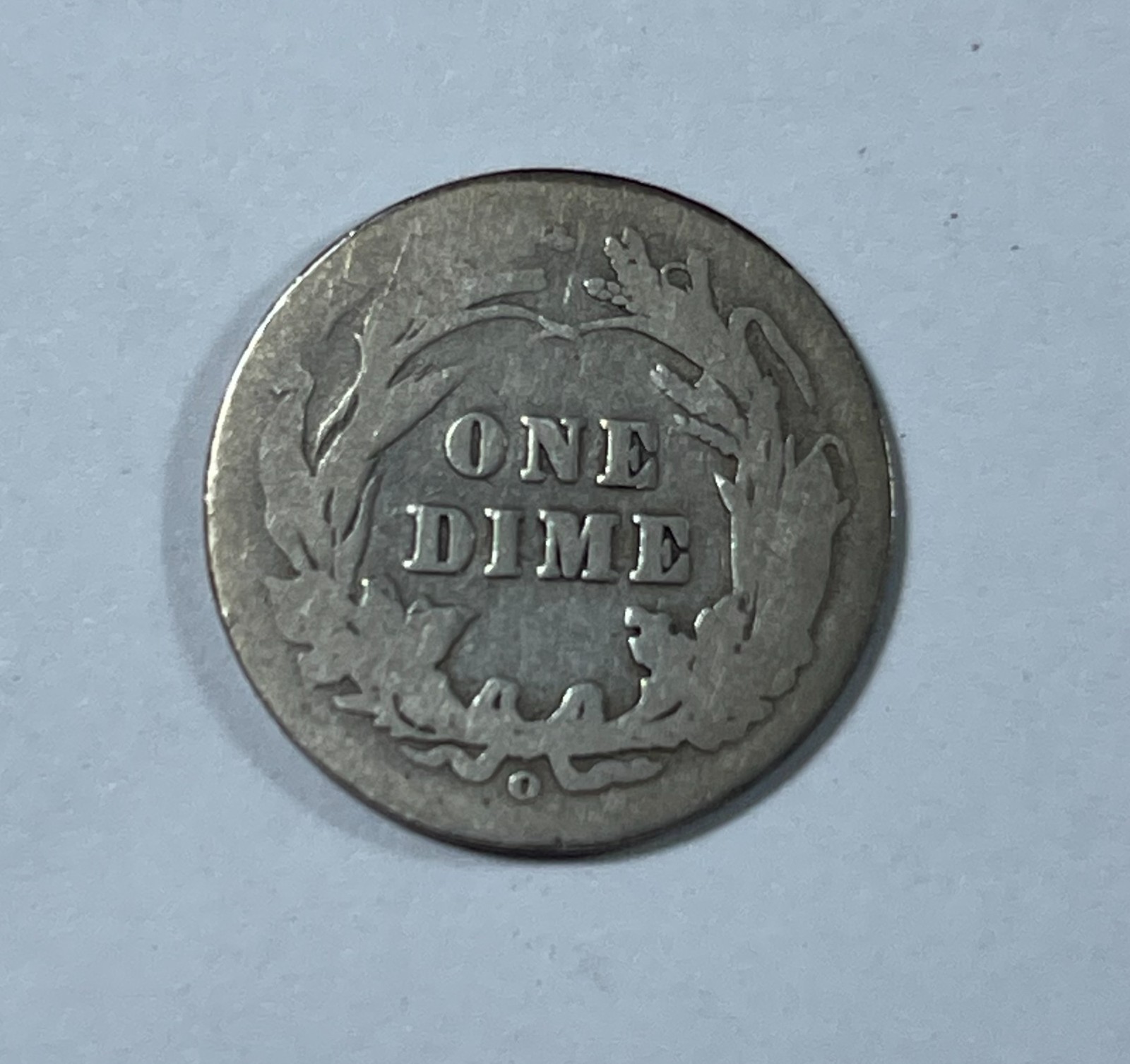 1905-O Barber dime micro "O" Abt. Good cleaned (#12825)