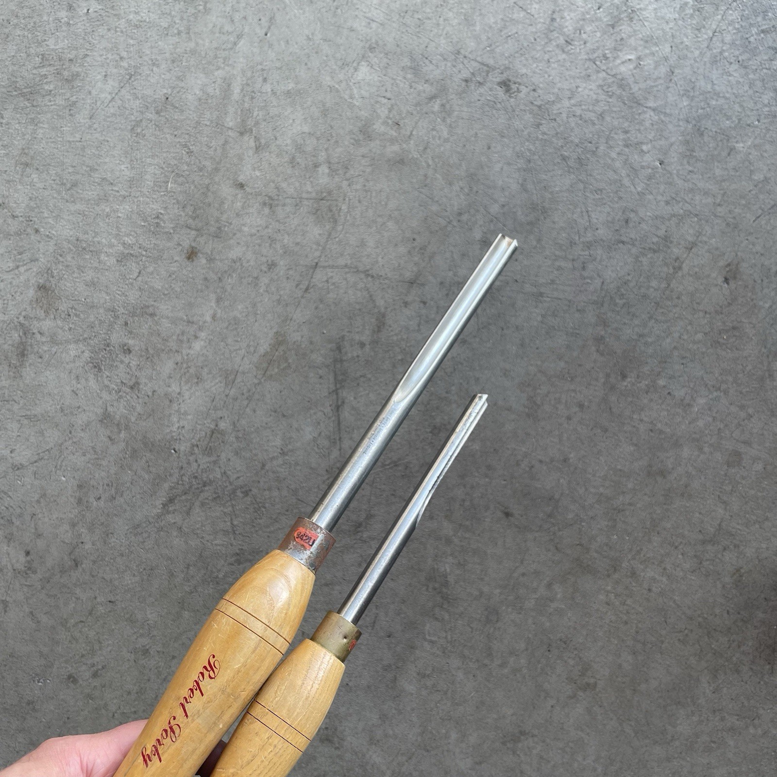 Lot Set of 2 Robert Sorby Lathe Gouges 842 LH (3/8") & 840LH (7/16")