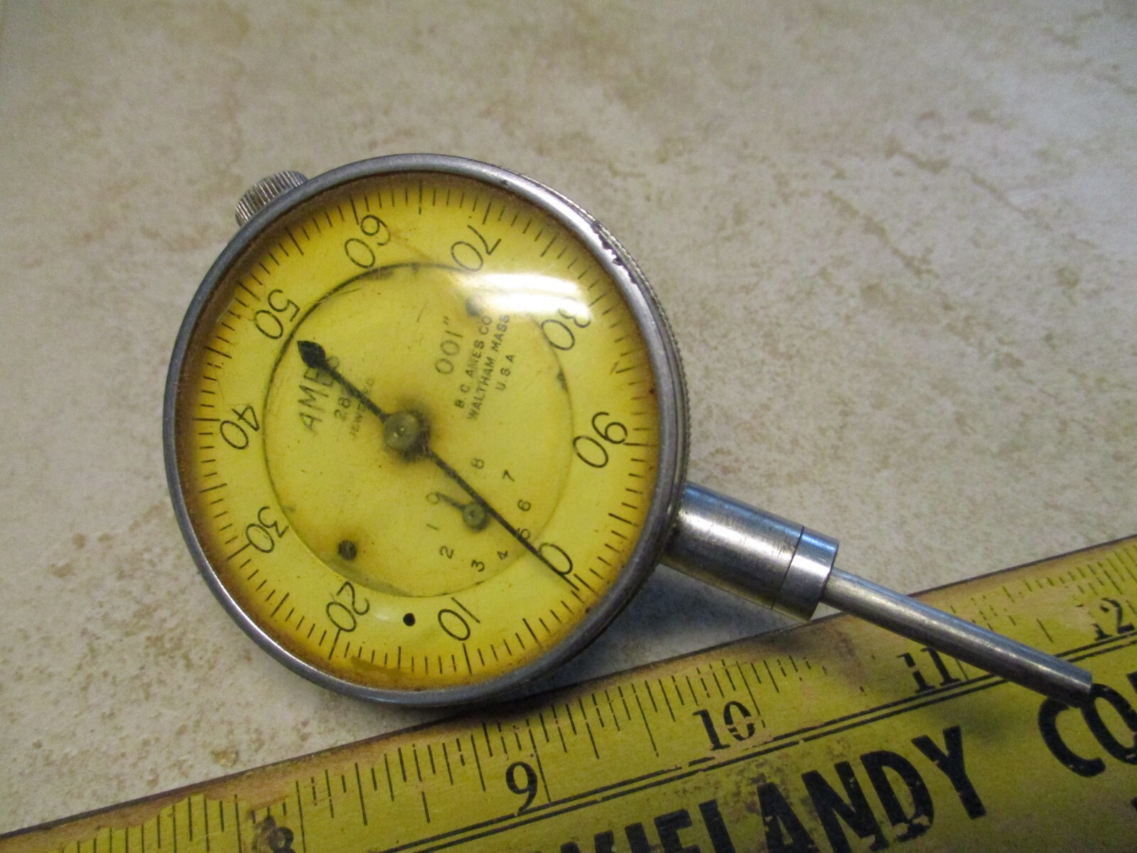 Vintage Ames No. 282  .001 Machinist Measurement Tool Dial Indicator Gauge USA