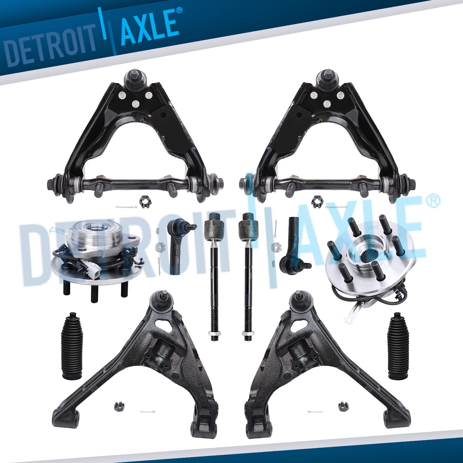 12pc 4WD Front Control Arms Wheel Bearing Hub Tierods for Dodge Dakota Durango
