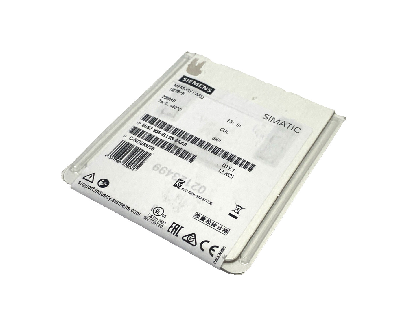 Siemens 6ES7954-8LL03-0AA0 SIMATIC S7 Memory Card S7-1x00 CPU, 3 3 V Flash 256MB