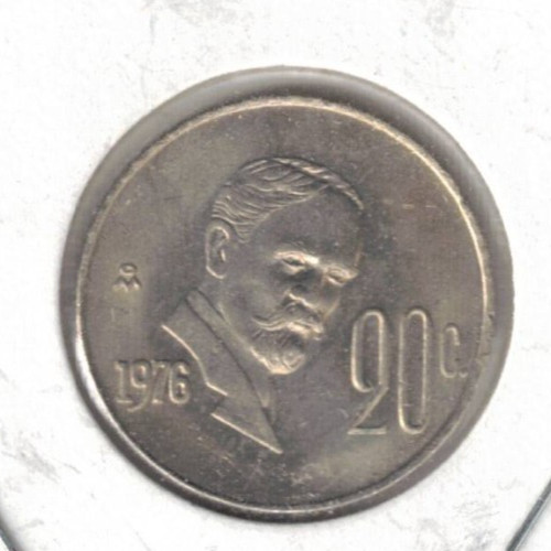 1976 Mexico Uncirculated Twenty Centavo Coin