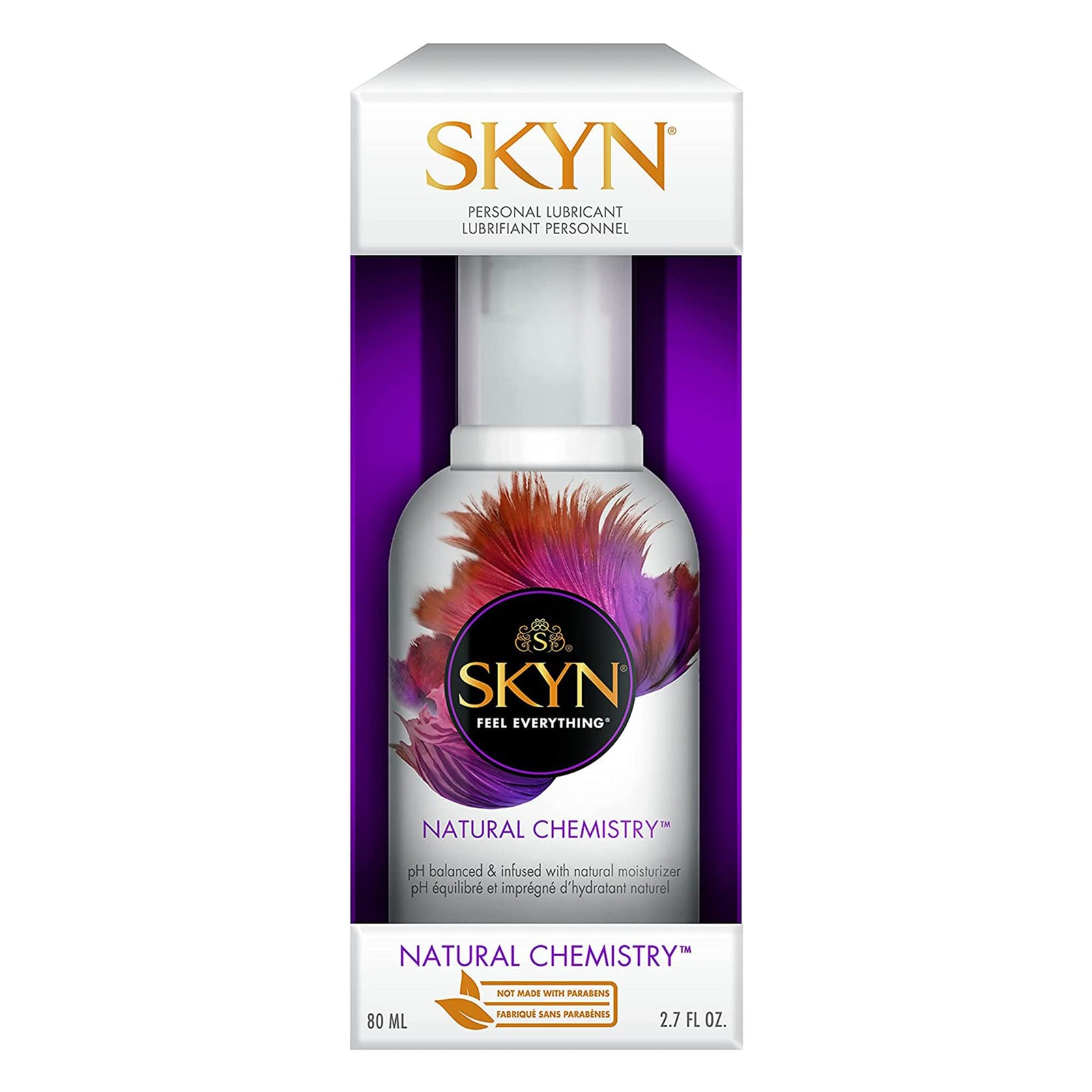 SKYN Natural Chemistry Lubricant – 2.7 fl. oz – Fl Oz (Pack of 1), Clear