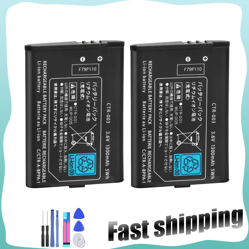 2PCS For Nintendo 2DS XL Battery CTR-003 CTR-001 GENCA-028/3DS Replacement Tools