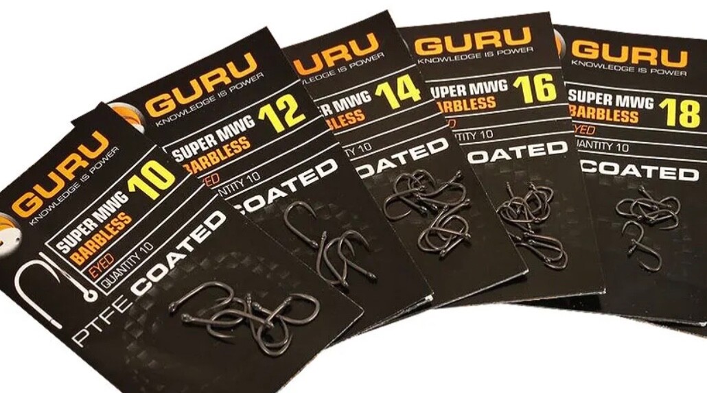 GURU MWG BARBLESS EYED PTFE COATED HOOK - 10 HOOKS PER PACK