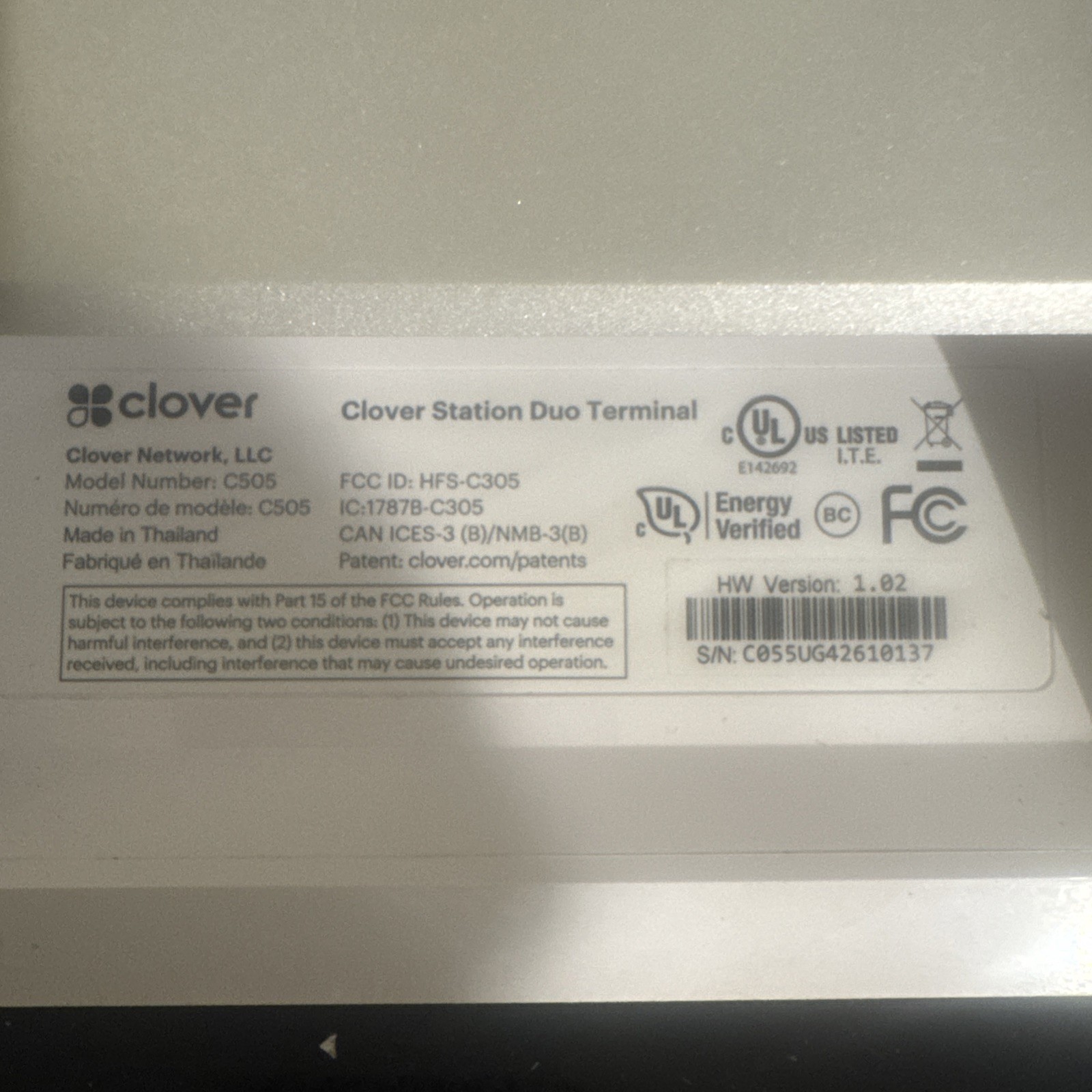 Clover Duo 3rd Gen Customer Display PNC Merchant Compatible w/ Cable