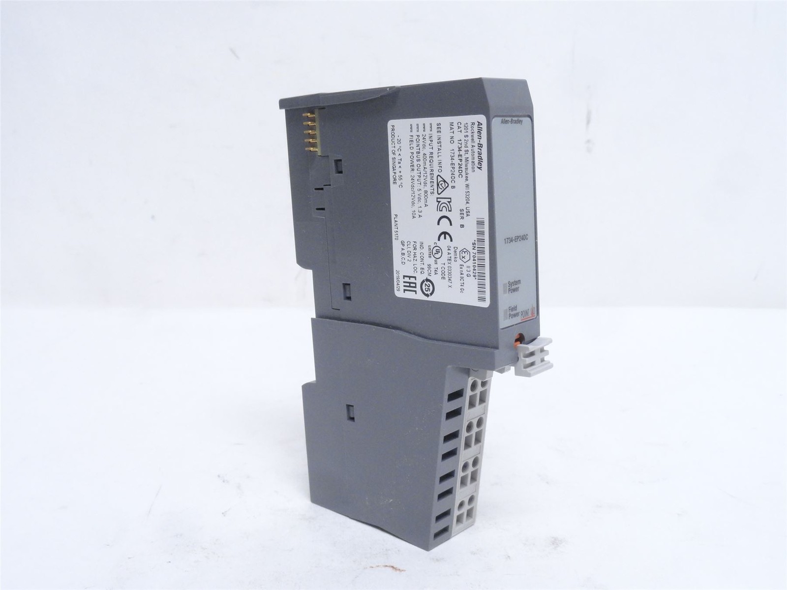 249037 New-No Box; Allen-Bradley 1734-EP24DC POINT I/O Extension Power Module