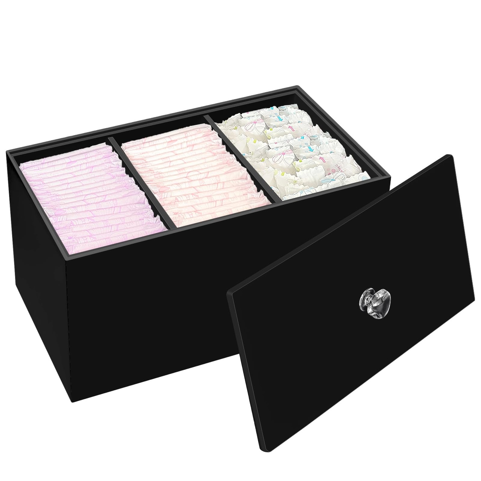 Tampon Box for Bathroom, Tampons and Pads Storage Holder, Women Period Organi...
