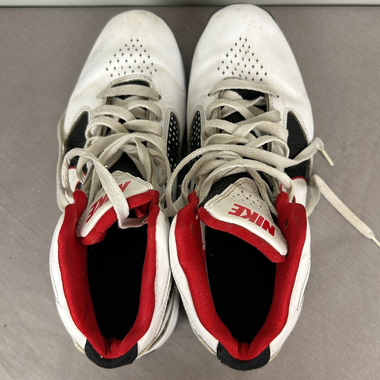 Nike shoes men's 9 white lace air max flywire basketball VTG 454091-100