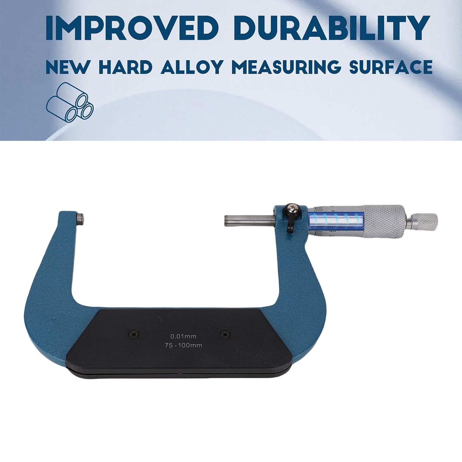 Outside Micrometer Set 0.01mm Accuracy 75 To 100mm Measuring Range Machinist