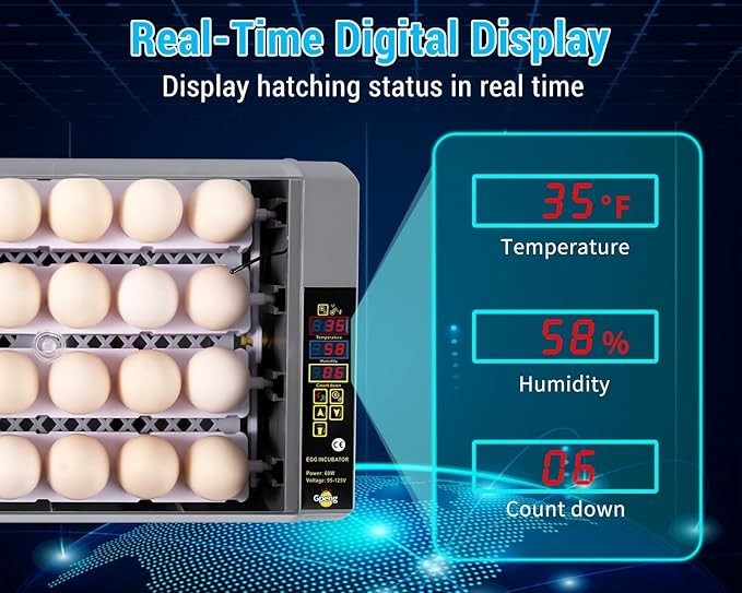 Incubators for Hatching Eggs, Egg Incubator with Automatic Egg Turning and Humid