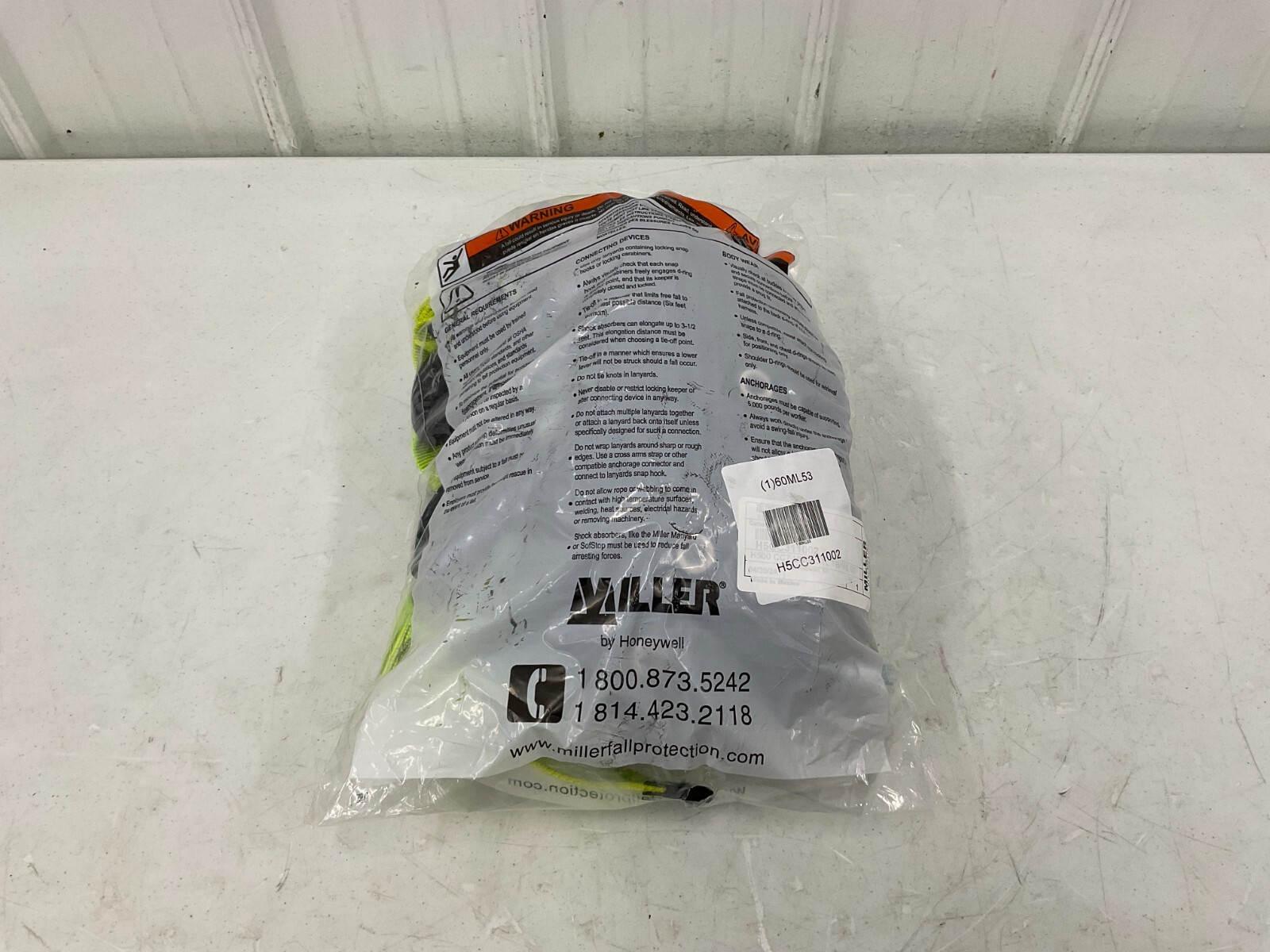 HONEYWELL MILLER H5CC311002 Safety Harness, (L/XL) 60ML53