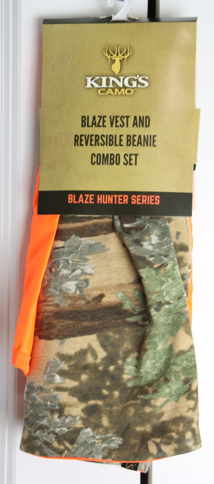 King's Camo Blaze Vest and Reversible Beanie Combo Set One Size Fits Most