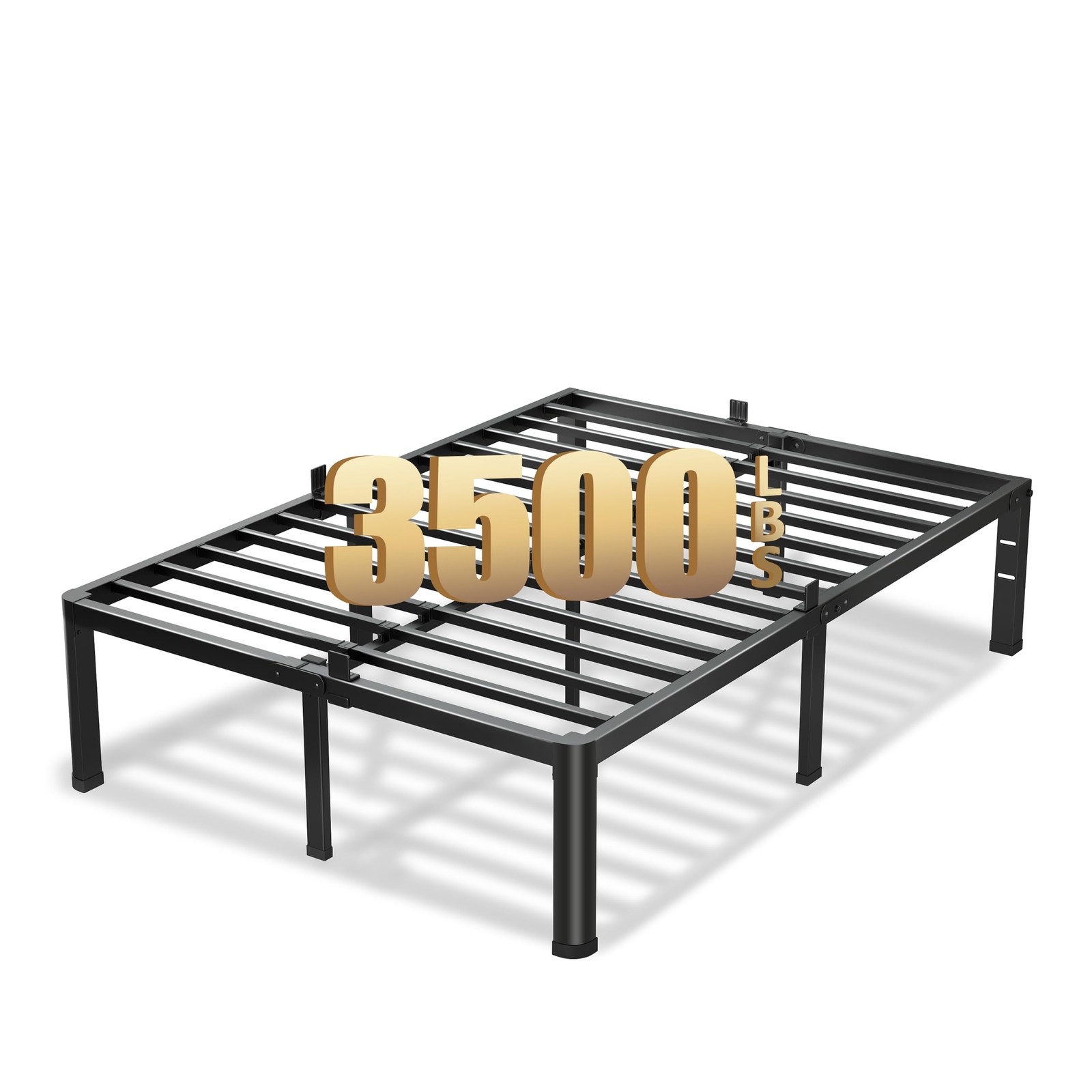 20 Inch Queen Bed Frame with Round Corners No Box Spring Needed