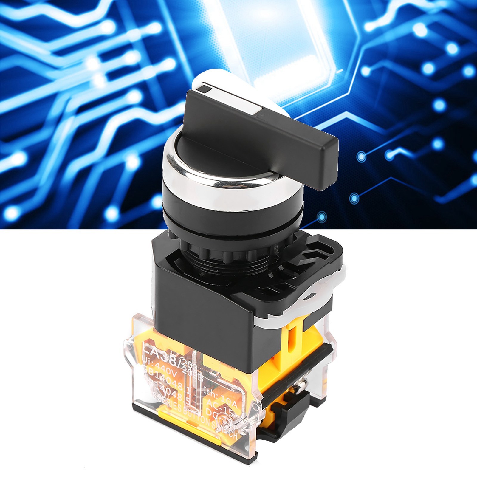 3 Position Momentary Switch 22mm 2NO+1NC Auto Reset Switch Handle Control