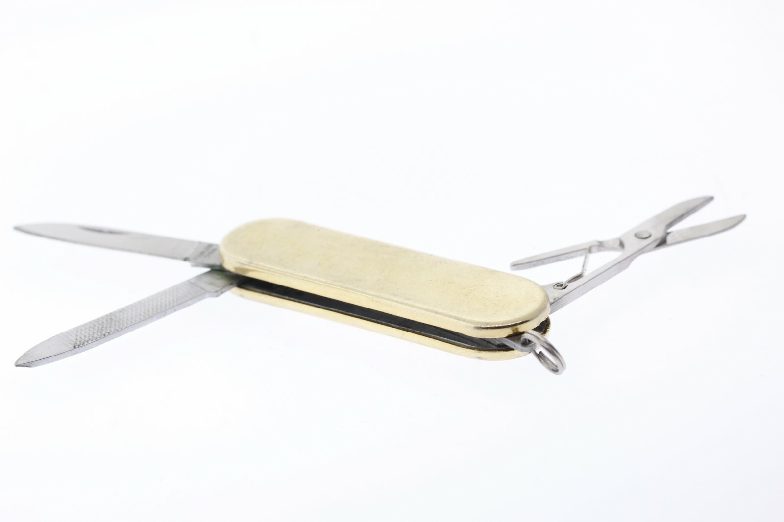 Stainless Steel Yellow Tone Pocket Knife Multi Tool