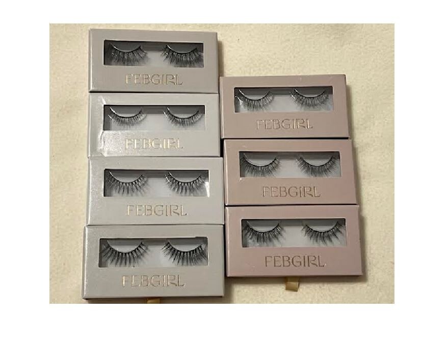 FEBGIRL False Eyelashes-Lot of 7-Black-New