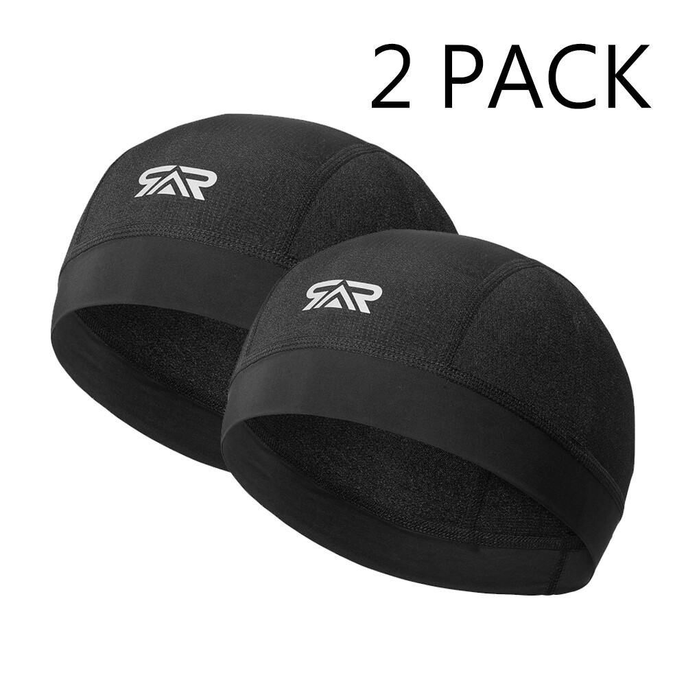 2-PCS Black Skull Cap Motorcycle Helmet Liner Bicycle Cycling Beanie Dome Hat US