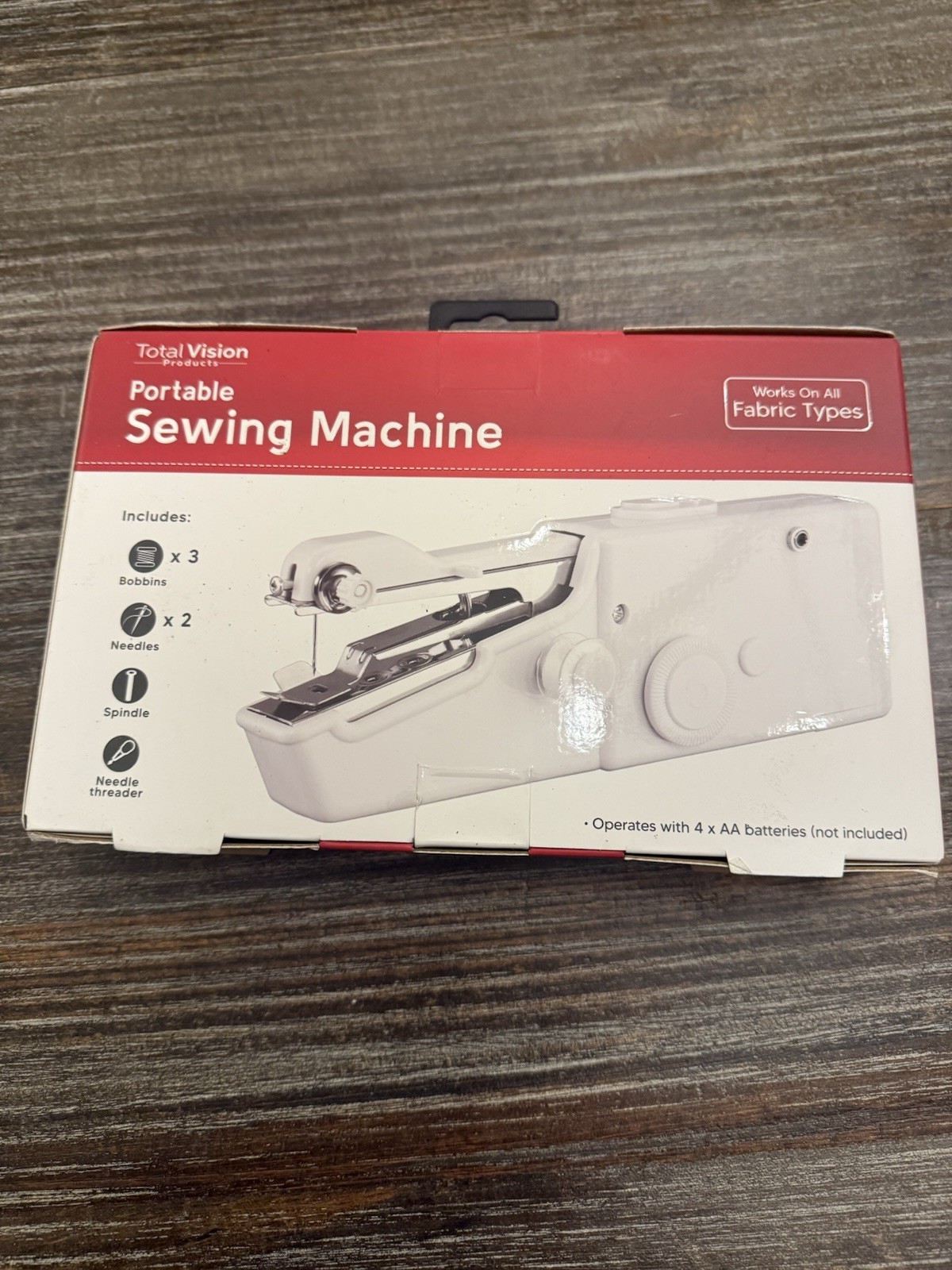 Total Vision Sew Great Portable Sewing Machine Battery Powered All Types Fabric