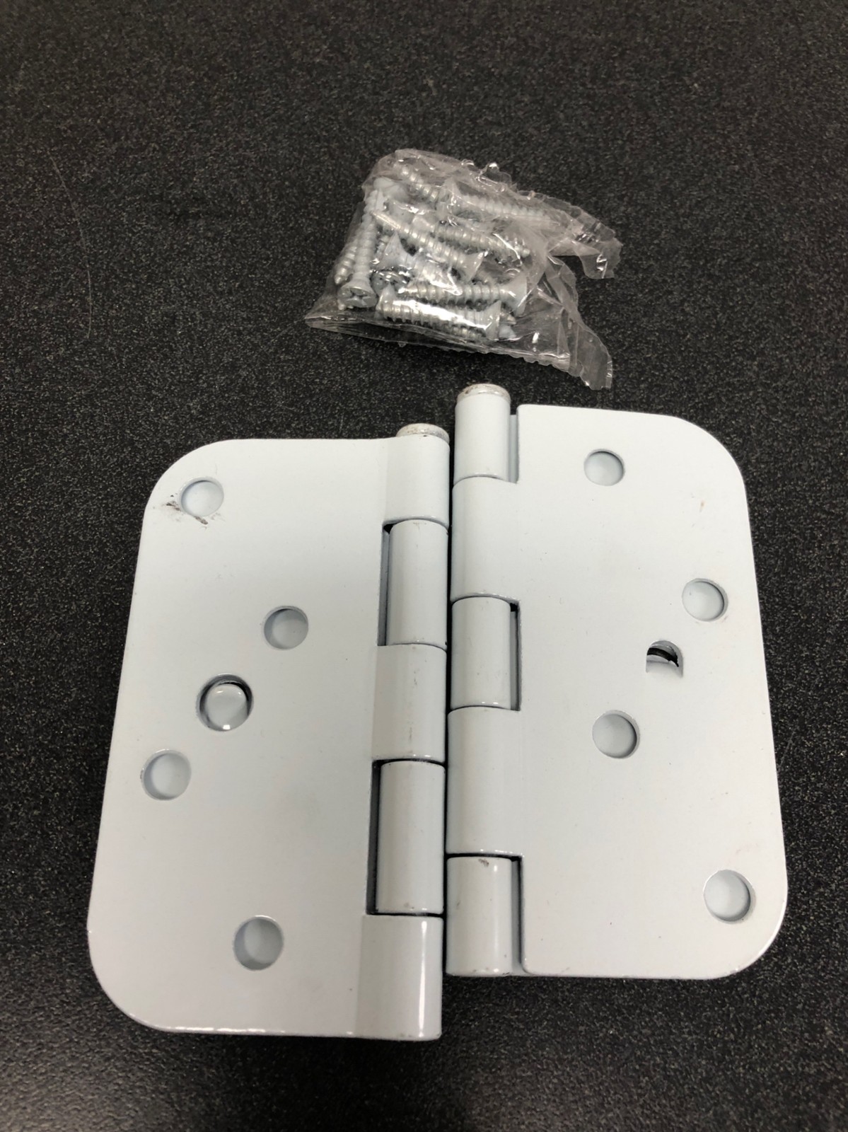 4" Plain Bearing 5/8" Radius Corners Mortise Hinge - Pair - Prime Coated White