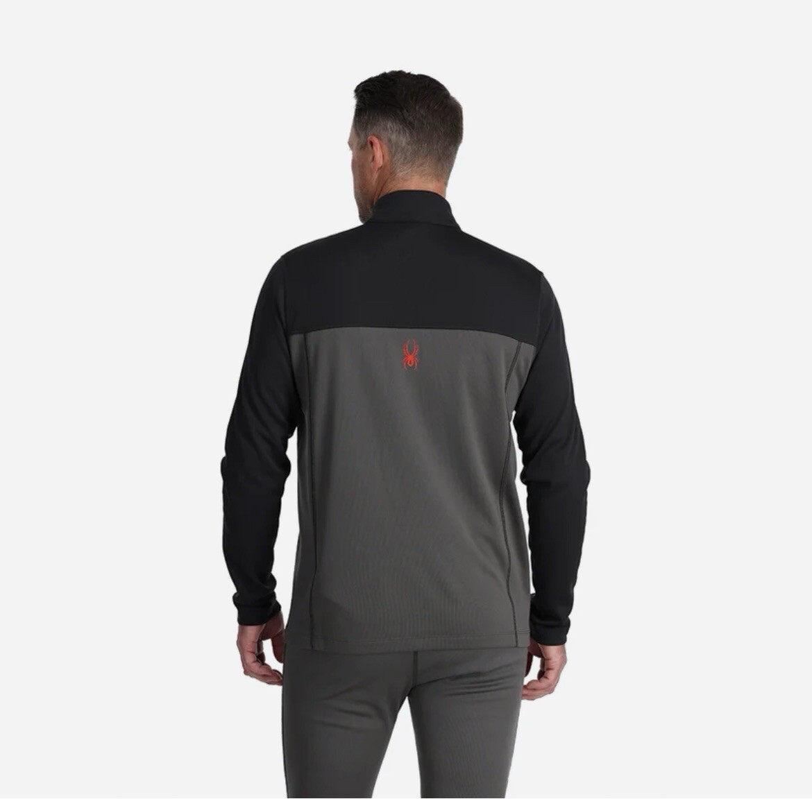 NEW Spyder Men’s Base Layer 1/2 Zip Large Gray MSRP $49